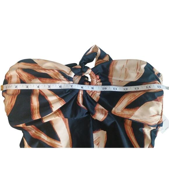 DKNY Halter Ring One Piece Swimsuit color Painted Leaf Large NWT - Picture 6 of 13